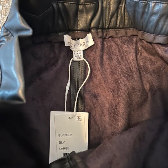 NWT Lucy Paris Faux Leather High Rise Paper Bag Edgy Music Festival Shorts L - Picture 5 of 5